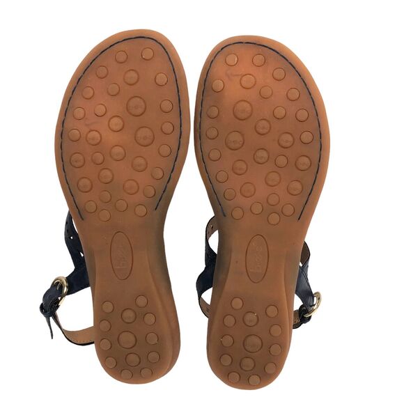 BOC Born Concept T-Strap Thong Ankle Strap Flat Sandals Shoes Size 10 Navy Blue - Picture 7 of 9